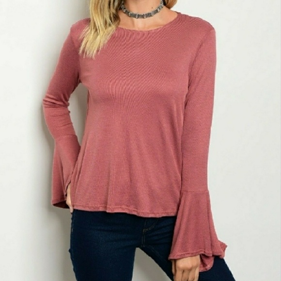 Tops - Rose bell sleeved top